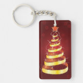 Sleutelhanger met gouden kerstboom (Voorkant)