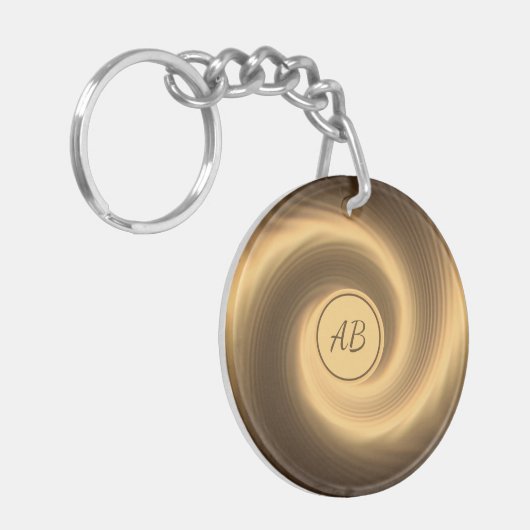 Sleutelhanger met gouden spiraalstructuur (Voorkant Links)