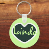 sleutelhanger met groene hartnaam (Voorkant)