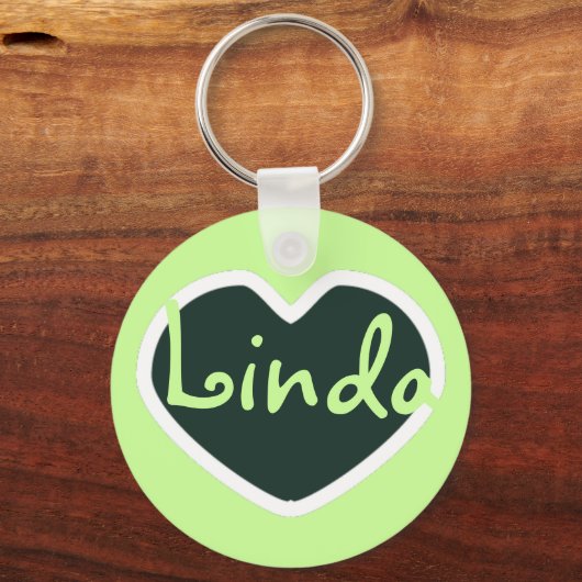 sleutelhanger met groene hartnaam (Voorkant)