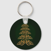 Sleutelhanger met groene kerstbomen (Voorkant)