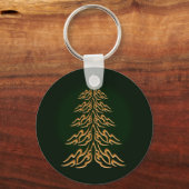 Sleutelhanger met groene kerstbomen (Voorkant)