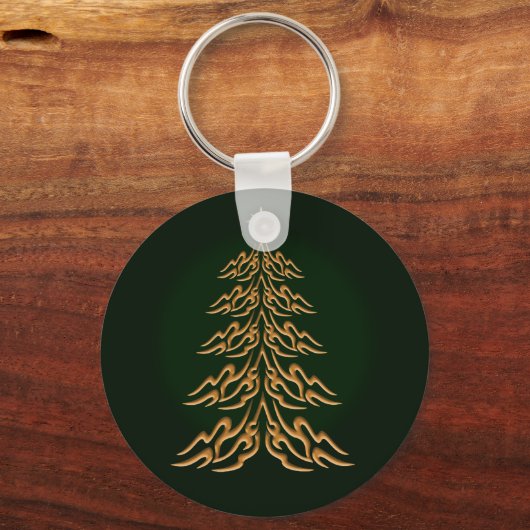 Sleutelhanger met groene kerstbomen (Voorkant)