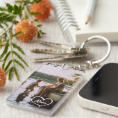 Sleutelhanger met hart familiefoto script aangepas (Voorkant Rechts)