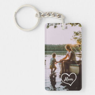 Sleutelhanger met hart familiefoto script aangepas