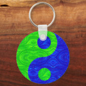 Sleutelhanger met het symbool Green & Blue Yin Yan (Voorkant)