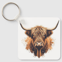 Sleutelhanger met Highland Koe