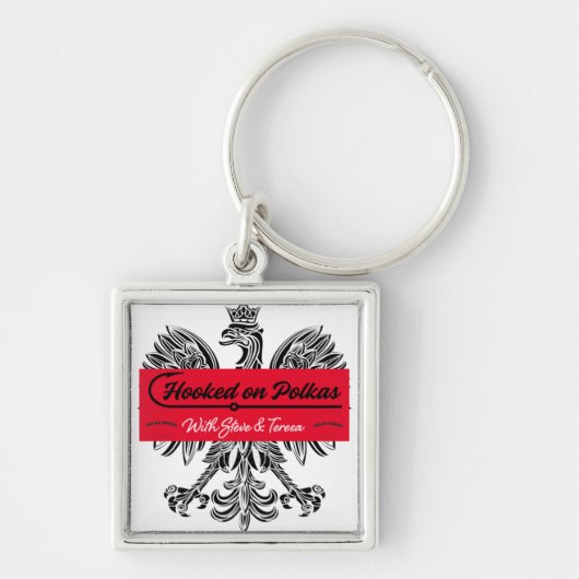 Sleutelhanger met Hooked on Polkas-logo (Voorkant)