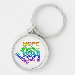 Sleutelhanger met HOPE, geschreven in multicolor