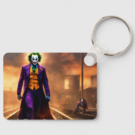Sleutelhanger met joker en Spyder man print. (Voorkant)