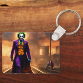 Sleutelhanger met joker en Spyder man print. (Voorkant)