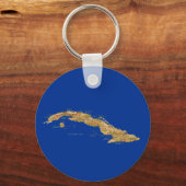 Sleutelhanger met kaart van Cuba (Voorkant)