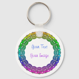 Sleutelhanger met kant als veelkleurig cirkelvormi