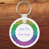Sleutelhanger met kant als veelkleurig cirkelvormi (Voorkant)