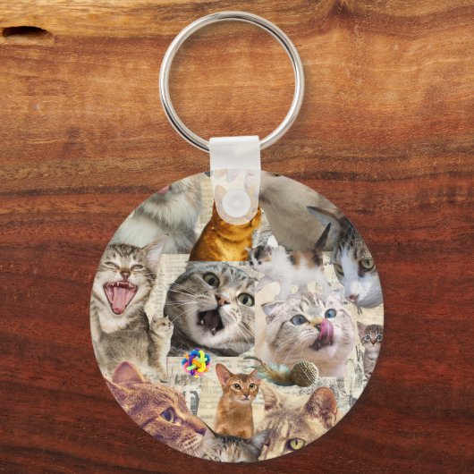 Sleutelhanger met katten collage (Achterkant)