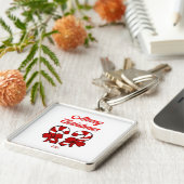 Sleutelhanger met kerstsnoepjes, Premium Square (Zijkant)