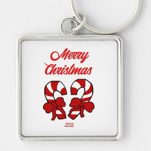 Sleutelhanger met kerstsnoepjes, Premium Square (Voorkant)