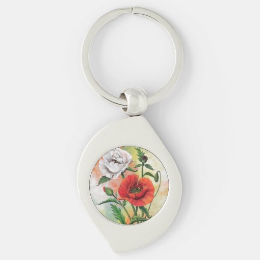 Sleutelhanger met klaprozen (Voorkant)