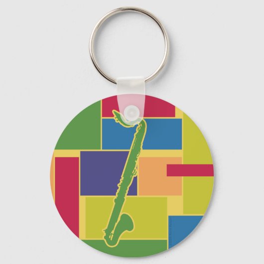 Sleutelhanger met kleurblokken en basklarinet (Voorkant)