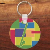 Sleutelhanger met kleurblokken en basklarinet (Voorkant)