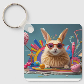 sleutelhanger met konijn en hond