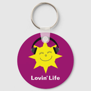 Sleutelhanger met levenslange zon en hoofdtelefoon