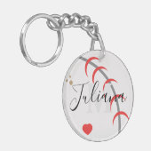 Sleutelhanger met monogram voor honkbalmoeder, -va (Voorkant Links)