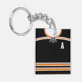 Sleutelhanger met naam en nummer van ijshockeyshir (Voorkant Links)