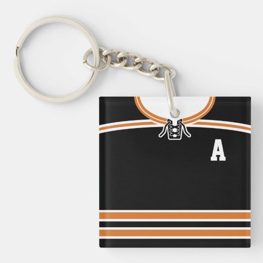 Sleutelhanger met naam en nummer van ijshockeyshir (Voorkant)