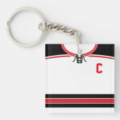 Sleutelhanger met naam & nummer van shirt, Hockey  (Voorkant)