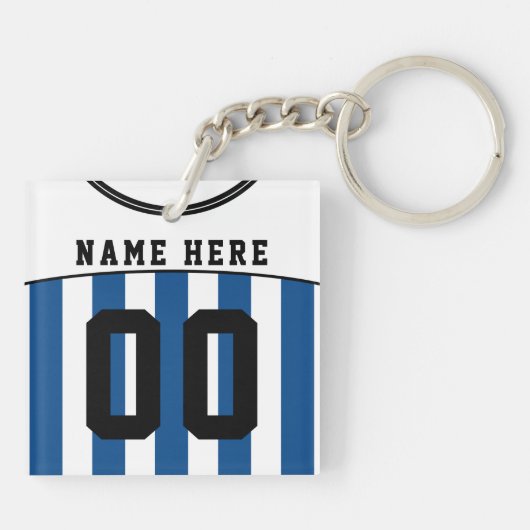Sleutelhanger met naam & nummer van shirt, Voetbal (Achterkant)