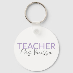 Sleutelhanger met naam van leraar, Retro Teach