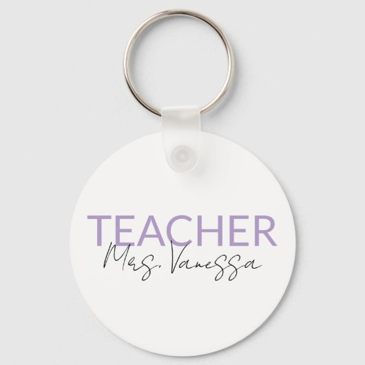 Sleutelhanger met naam van leraar, Retro Teach (Voorkant)