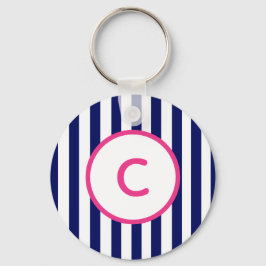 Sleutelhanger met Navy Streep Monogram