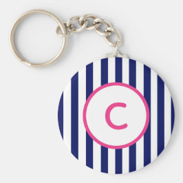 Sleutelhanger met Navy Streep Monogram