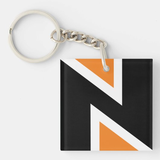Sleutelhanger met Oranje en zwarte letters (Voorkant)