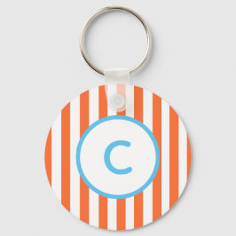 Sleutelhanger met oranje streep-monogram