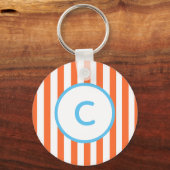 Sleutelhanger met oranje streep-monogram (Voorkant)