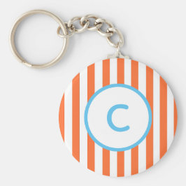 Sleutelhanger met oranje streep-monogram