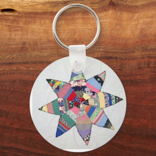 Sleutelhanger met patchwork-ster (Voorkant)