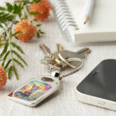 Sleutelhanger met positieve instelling rode vos pu (Zijkant)