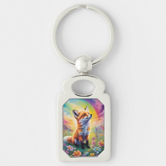Sleutelhanger met positieve instelling rode vos pu (Voorkant)