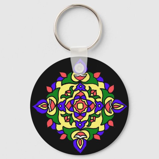 Sleutelhanger met Rangoli Pattern (Voorkant)
