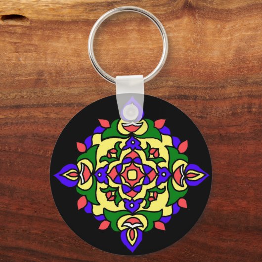 Sleutelhanger met Rangoli Pattern (Voorkant)