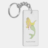 Sleutelhanger met retro tekening van een zeemeermi (Voorkant Links)