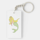 Sleutelhanger met retro tekening van een zeemeermi (achterkant)