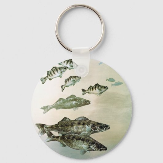 sleutelhanger met rode baars en pike (Voorkant)