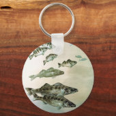 sleutelhanger met rode baars en pike (Voorkant)