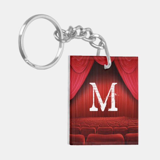 Sleutelhanger met rode gordijn (Voorkant Links)