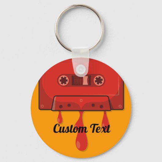 Sleutelhanger met rode harscassette (Voorkant)